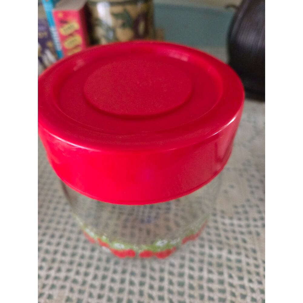 Vintage Carlton Glass Strawberry Canister Jar – 5” Kitchen Storage Decor - Picture 4 of 4